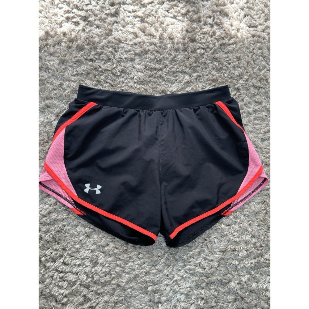Under Armour Women's Running Shorts Black Pink Athletic Gym Workout Loose XS